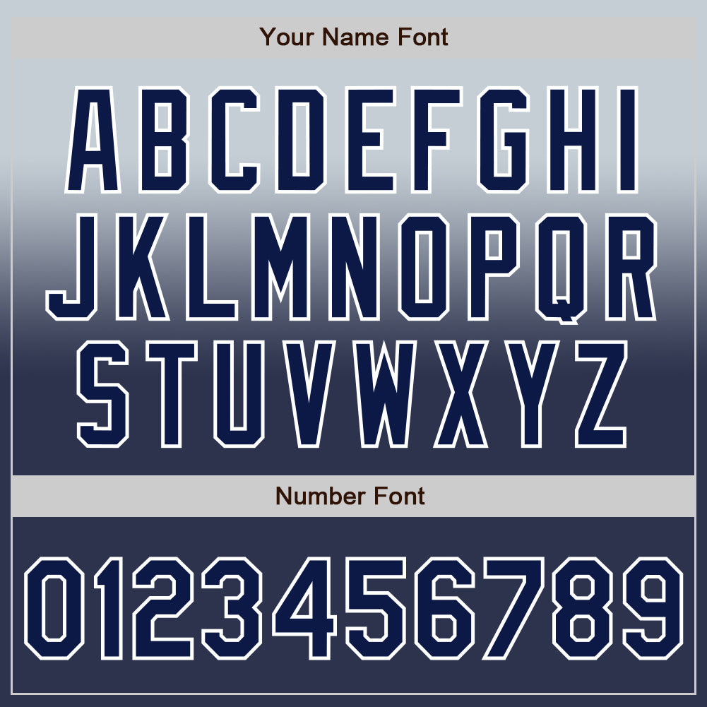 Custom Silver Navy-White Authentic Fade Fashion Baseball Jersey