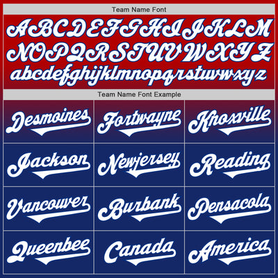 Custom Red White-Royal Authentic Fade Fashion Baseball Jersey