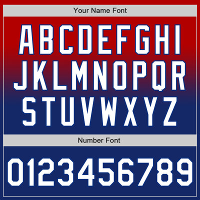 Custom Red White-Royal Authentic Fade Fashion Baseball Jersey