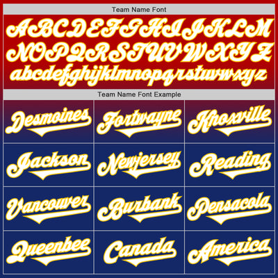 Custom Red White Royal-Yellow Authentic Fade Fashion Baseball Jersey