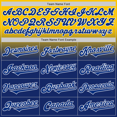 Custom Yellow Royal-White Authentic Fade Fashion Baseball Jersey