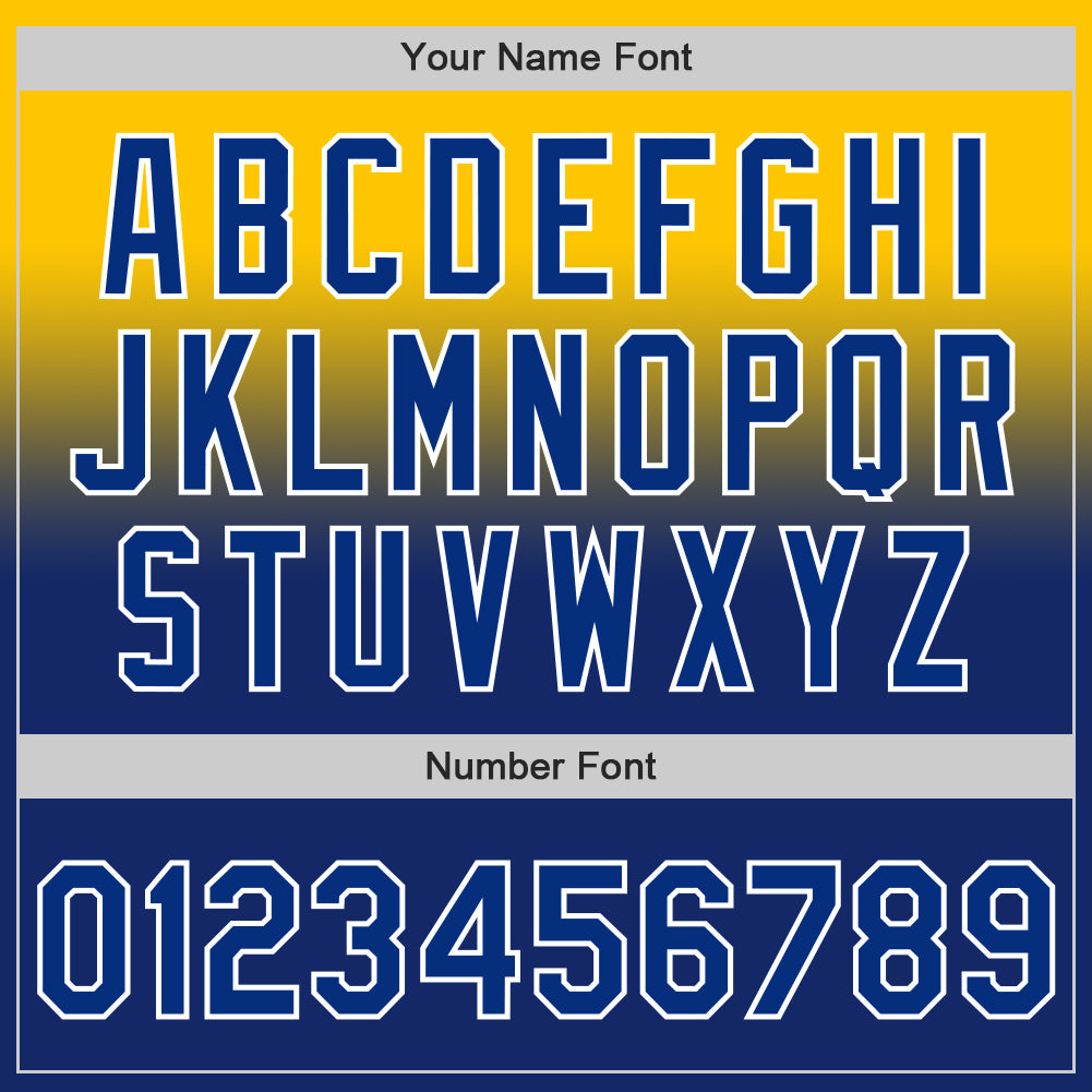 Custom Yellow Royal-White Authentic Fade Fashion Baseball Jersey