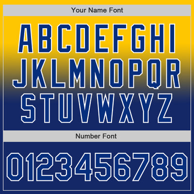 Custom Yellow Royal-White Authentic Fade Fashion Baseball Jersey