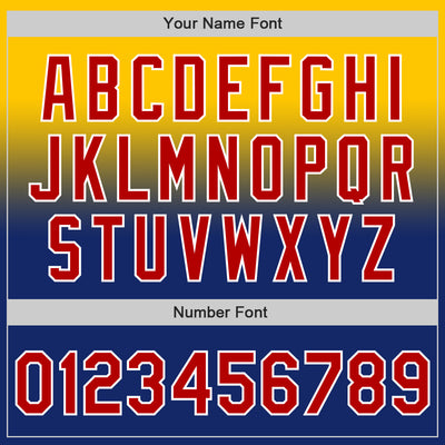 Custom Yellow Red Royal-White Authentic Fade Fashion Baseball Jersey