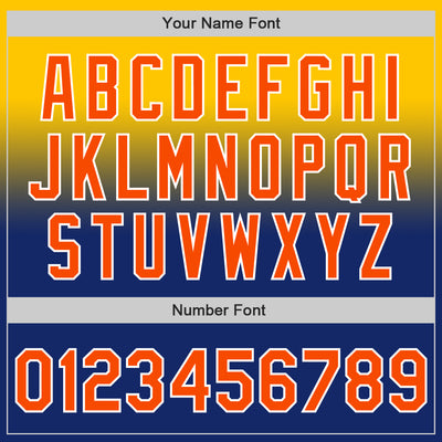 Custom Yellow Orange Royal-White Authentic Fade Fashion Baseball Jersey