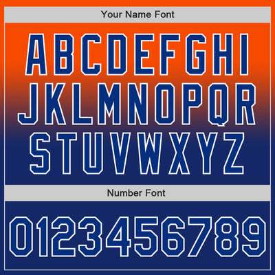 Custom Orange Royal-White Authentic Fade Fashion Baseball Jersey