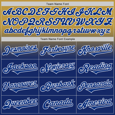 Custom Old Gold Royal-White Authentic Fade Fashion Baseball Jersey