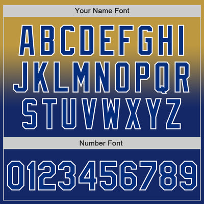 Custom Old Gold Royal-White Authentic Fade Fashion Baseball Jersey