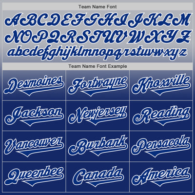 Custom Gray Royal-White Authentic Fade Fashion Baseball Jersey