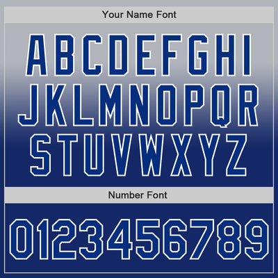 Custom Gray Royal-White Authentic Fade Fashion Baseball Jersey