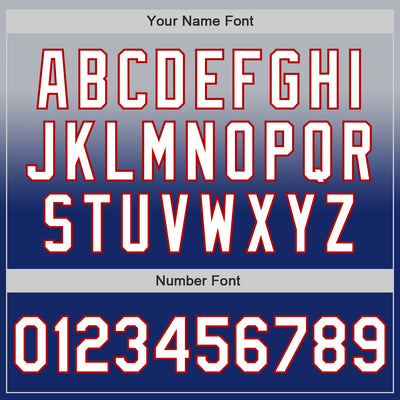 Custom Gray White Royal-Red Authentic Fade Fashion Baseball Jersey