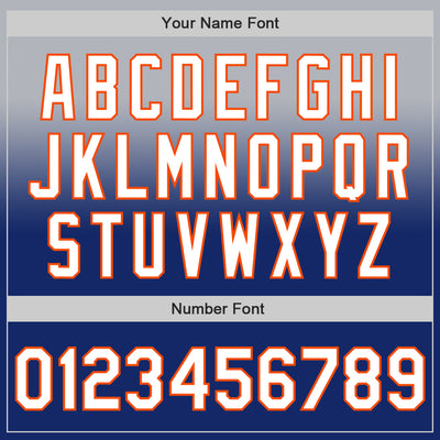 Custom Gray White Royal-Orange Authentic Fade Fashion Baseball Jersey