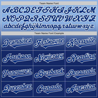 Custom Light Blue Royal-White Authentic Fade Fashion Baseball Jersey