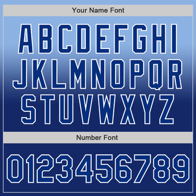 Custom Light Blue Royal-White Authentic Fade Fashion Baseball Jersey