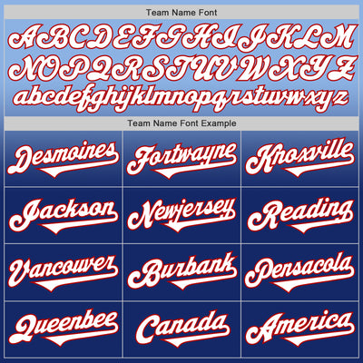 Custom Light Blue White Royal-Red Authentic Fade Fashion Baseball Jersey