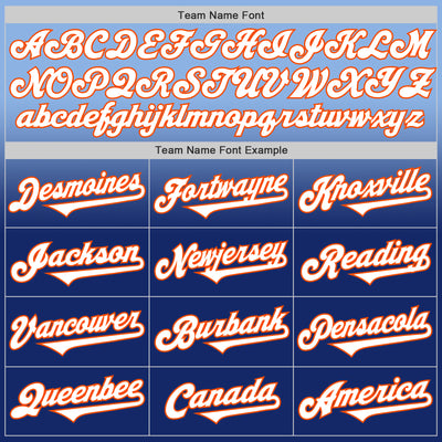 Custom Light Blue White Royal-Orange Authentic Fade Fashion Baseball Jersey