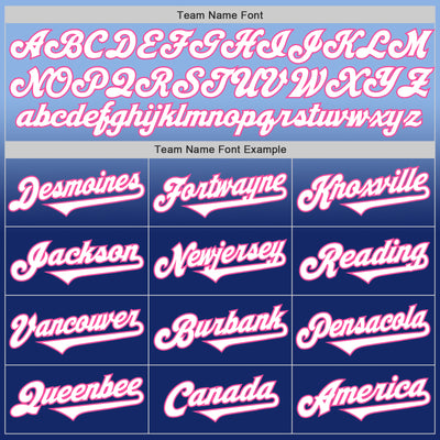 Custom Light Blue White Royal-Pink Authentic Fade Fashion Baseball Jersey