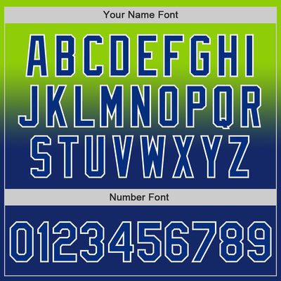 Custom Neon Green Royal-White Authentic Fade Fashion Baseball Jersey