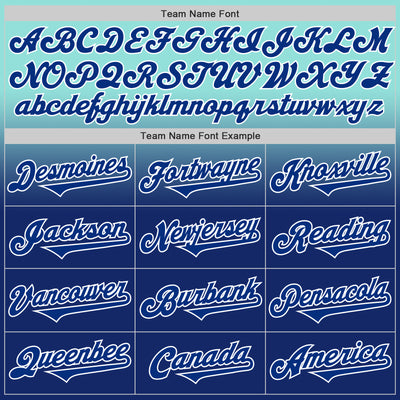 Custom Ice Blue Royal-White Authentic Fade Fashion Baseball Jersey