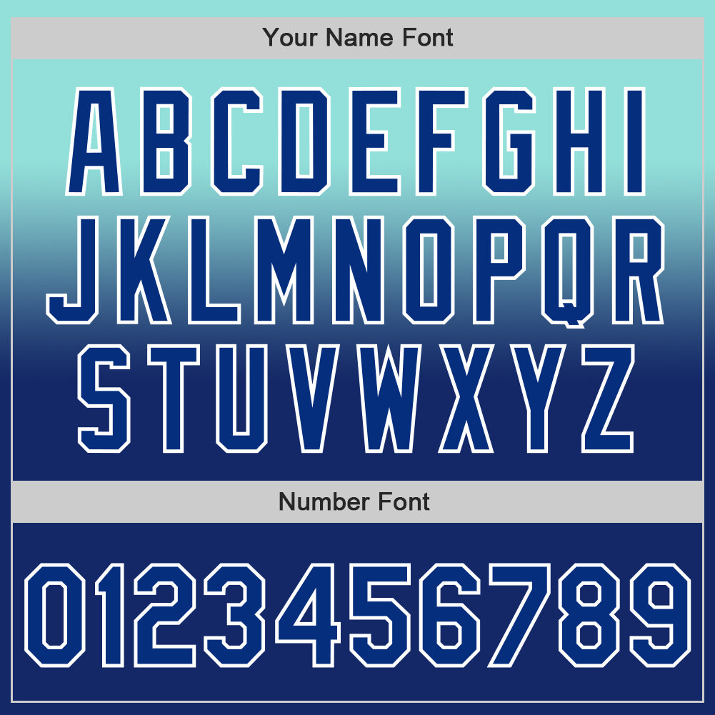 Custom Ice Blue Royal-White Authentic Fade Fashion Baseball Jersey