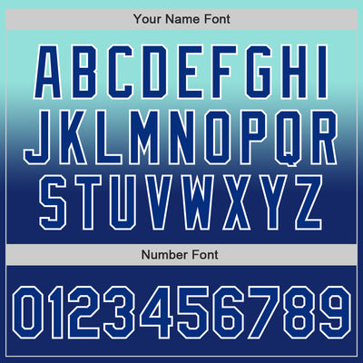 Custom Ice Blue Royal-White Authentic Fade Fashion Baseball Jersey