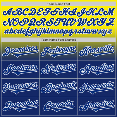 Custom Light Yellow Royal-White Authentic Fade Fashion Baseball Jersey