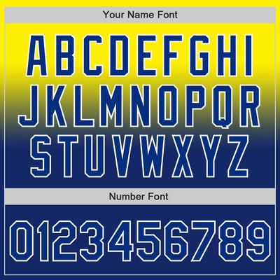 Custom Light Yellow Royal-White Authentic Fade Fashion Baseball Jersey