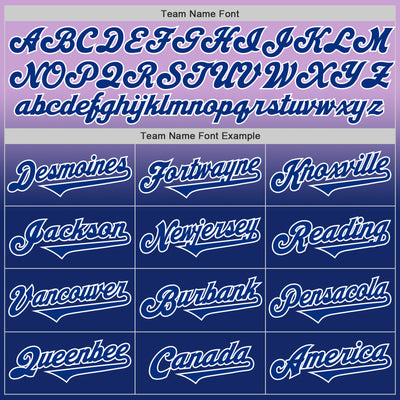 Custom Light Purple Royal-White Authentic Fade Fashion Baseball Jersey