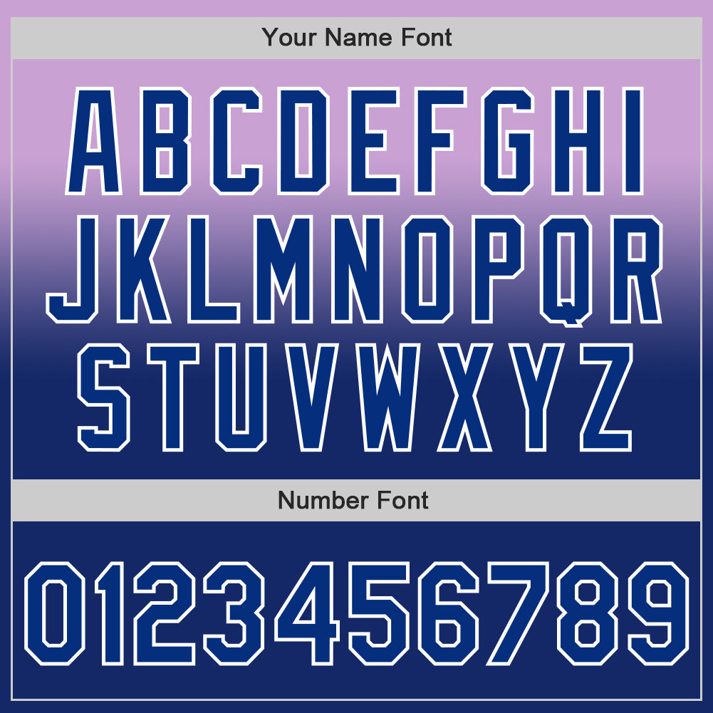 Custom Light Purple Royal-White Authentic Fade Fashion Baseball Jersey