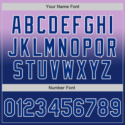 Custom Light Purple Royal-White Authentic Fade Fashion Baseball Jersey