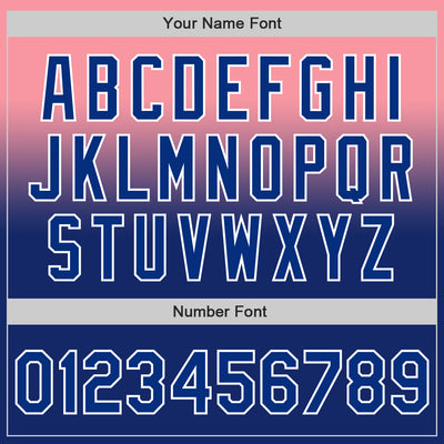 Custom Medium Pink Royal-White Authentic Fade Fashion Baseball Jersey