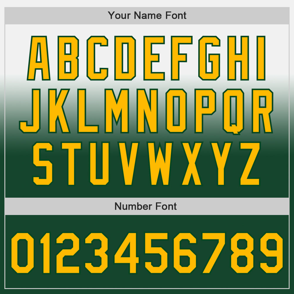 Custom White Gold-Green Authentic Fade Fashion Baseball Jersey