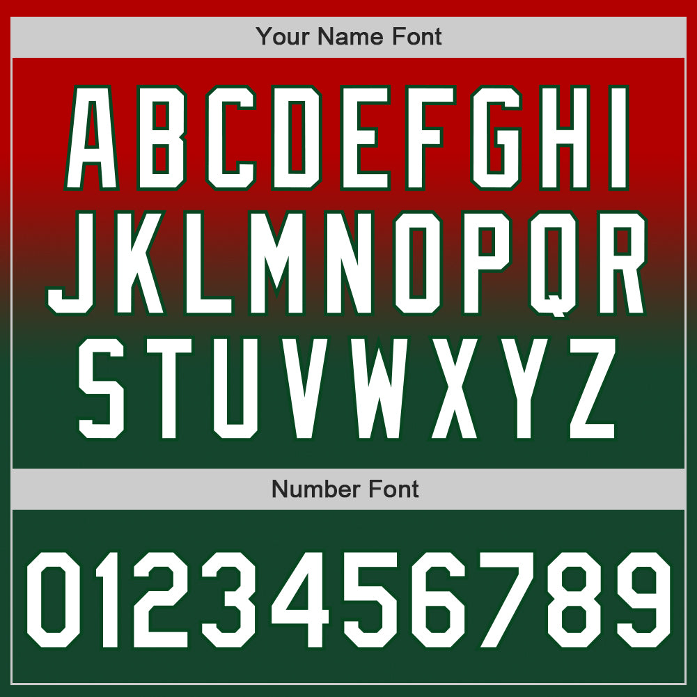 Custom Red White-Green Authentic Fade Fashion Baseball Jersey