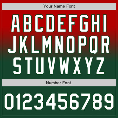 Custom Red White-Green Authentic Fade Fashion Baseball Jersey