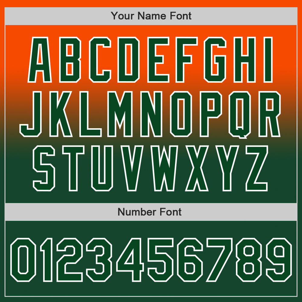 Custom Orange Green-White Authentic Fade Fashion Baseball Jersey