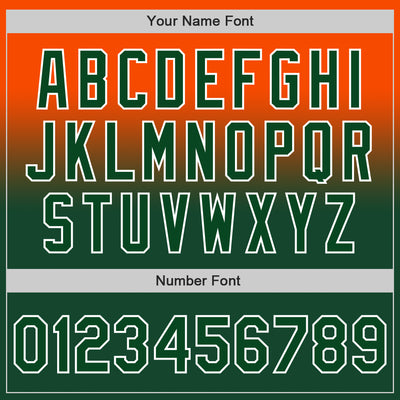 Custom Orange Green-White Authentic Fade Fashion Baseball Jersey