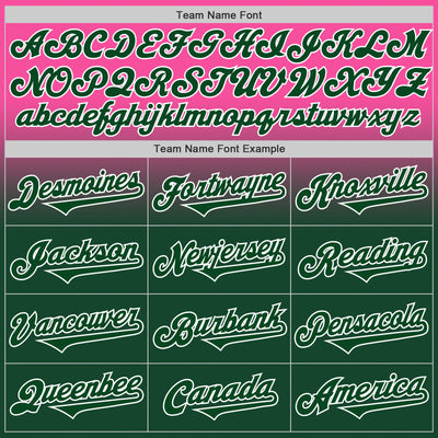 Custom Pink Green-White Authentic Fade Fashion Baseball Jersey