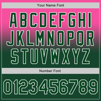 Custom Pink Green-White Authentic Fade Fashion Baseball Jersey