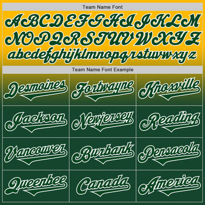 Custom Gold Green-White Authentic Fade Fashion Baseball Jersey