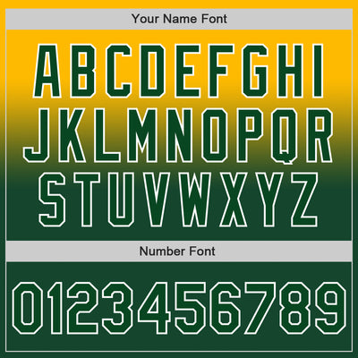 Custom Gold Green-White Authentic Fade Fashion Baseball Jersey