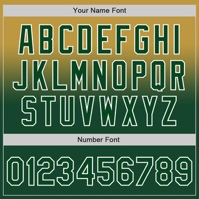 Custom Old Gold Green-White Authentic Fade Fashion Baseball Jersey