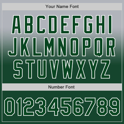 Custom Gray Green-White Authentic Fade Fashion Baseball Jersey