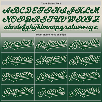Custom Cream Green Authentic Fade Fashion Baseball Jersey