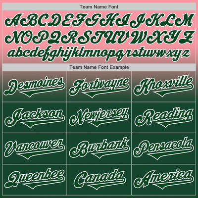 Custom Medium Pink Green-White Authentic Fade Fashion Baseball Jersey