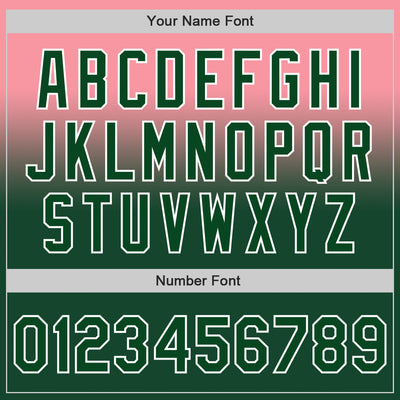 Custom Medium Pink Green-White Authentic Fade Fashion Baseball Jersey