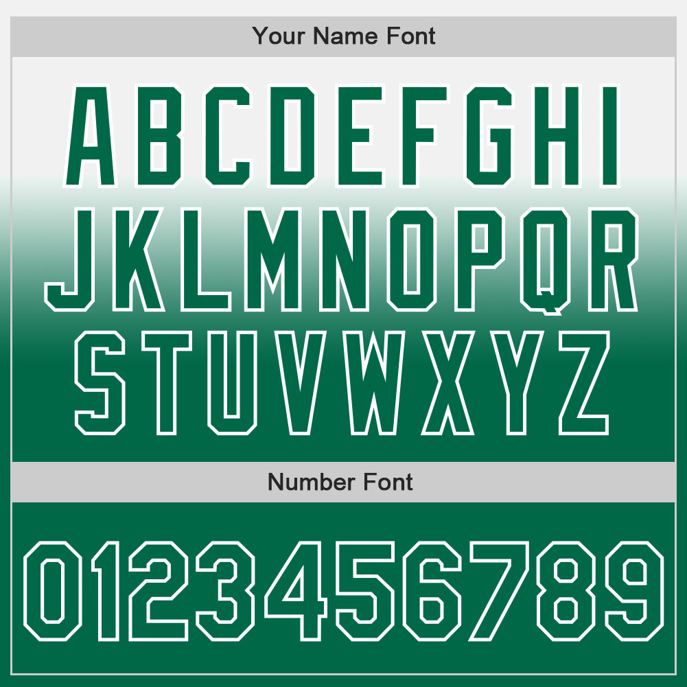 Custom White Kelly Green Authentic Fade Fashion Baseball Jersey