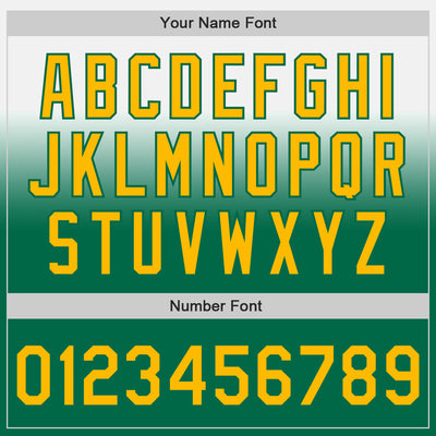 Custom White Gold-Kelly Green Authentic Fade Fashion Baseball Jersey