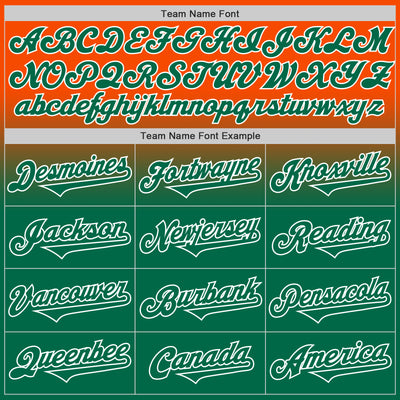 Custom Orange Kelly Green-White Authentic Fade Fashion Baseball Jersey