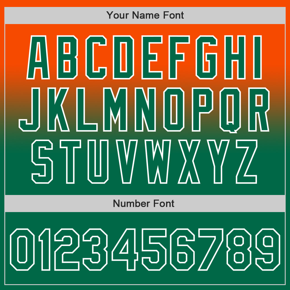 Custom Orange Kelly Green-White Authentic Fade Fashion Baseball Jersey