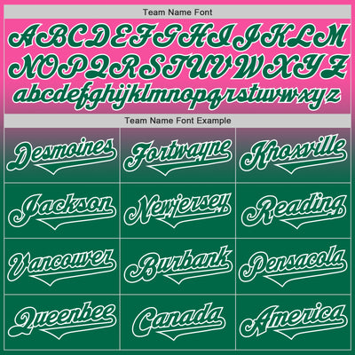 Custom Pink Kelly Green-White Authentic Fade Fashion Baseball Jersey